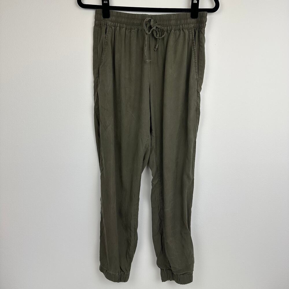 Magaschoni Womens High Rise Drawstring Pull-On Olive Green Jogger Pants Small